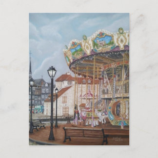 Carte Postale Le Carrousel antique à Honfleur, Normandie, France
