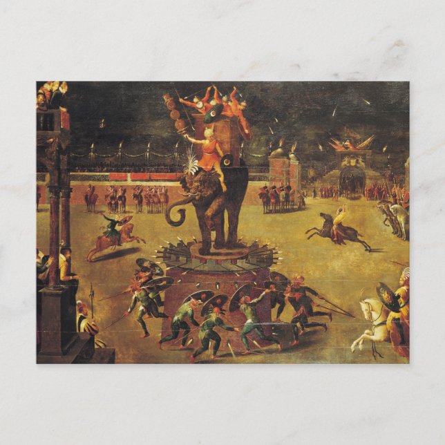 Carte Postale Le carrousel d'éléphant (Devant)