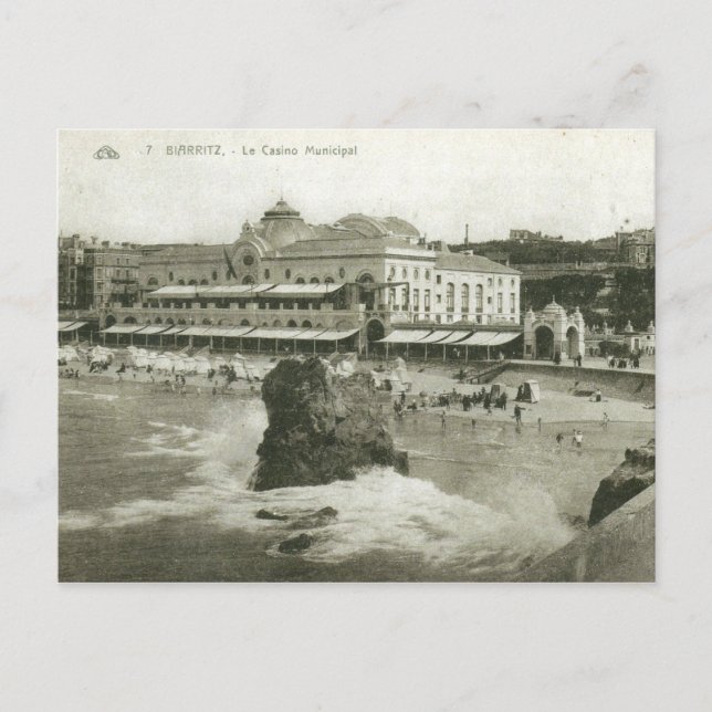 Carte Postale Le Casino Municipal, Biarritz, France Vintage (Devant)