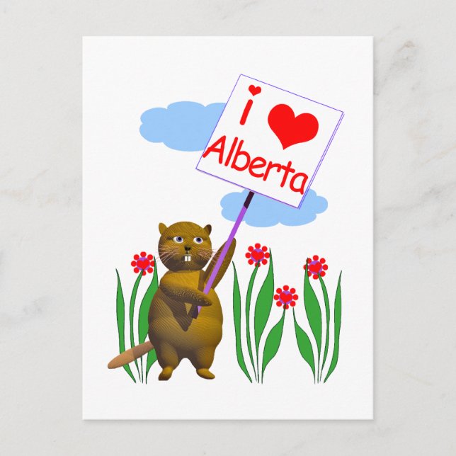 Carte Postale Le castor canadien aime l'Alberta (Devant)