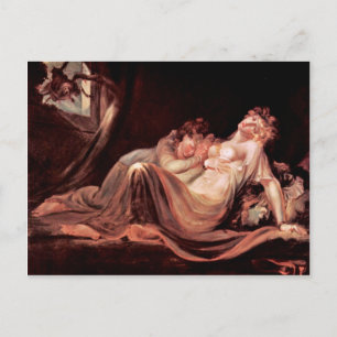 Carte Postale Le Cauchemar A Quitté Le Camp Deux Filles Dormante