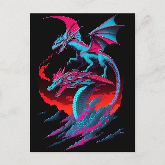 Carte Postale Le Cavalier de Surf du Dragon (Devant)