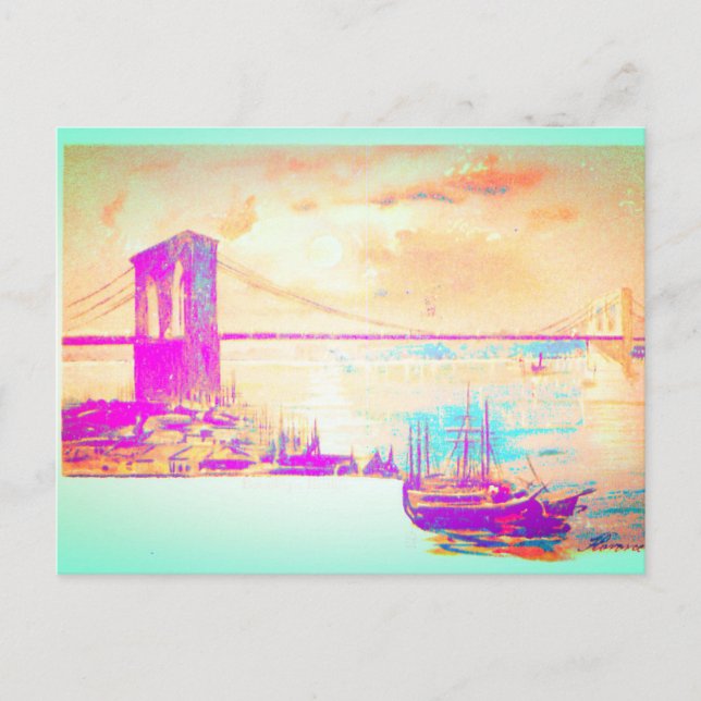 Carte Postale Le célèbre pont de Brooklyn (Devant)