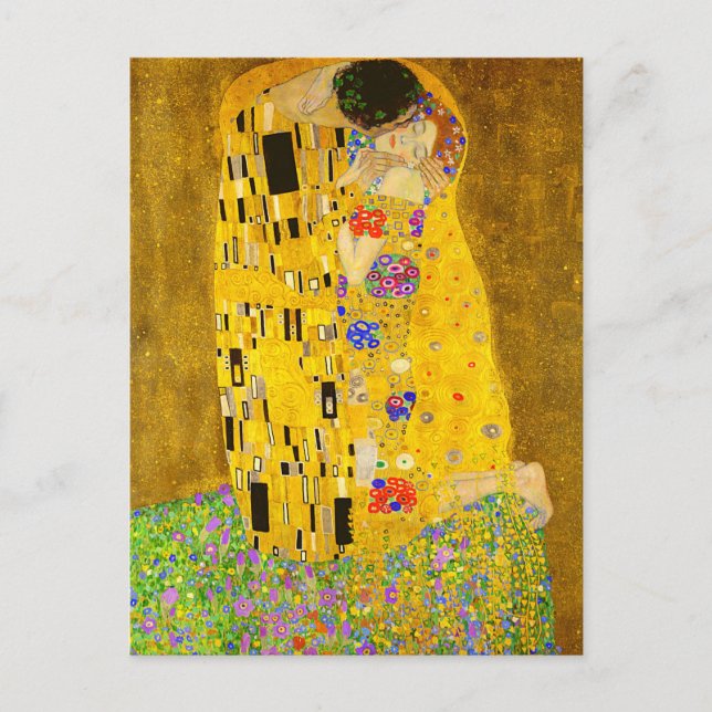 Carte Postale Le célèbre tableau de Gustav Klimt, The Kiss. (Devant)