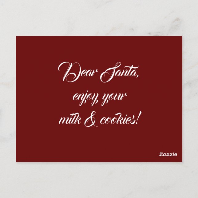 Carte Postale Le cerf de Noël "Cher Père Noël" (Dos)