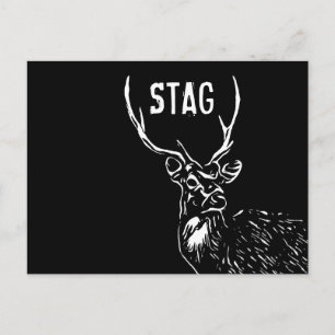 Carte Postale Le cerf, invitation de l'enterrement de vie de gar