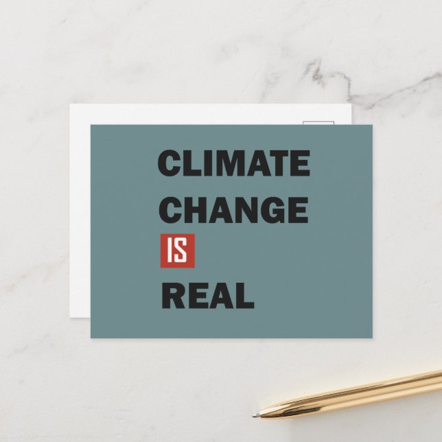 Carte Postale Le changement climatique est une réelle conscience (Devant/Arrière en situation)