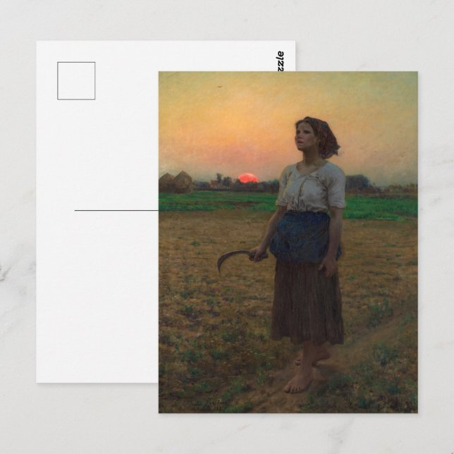 Carte Postale Le chant de l'arche par Jules Adolphe Breton (Devant / Derrière)