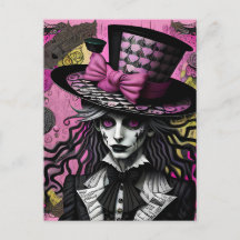Le Chapelier Fou Rose et Noir Inspiré d'Alice