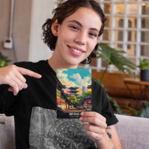 Carte Postale Le charme ancien de Séoul sous un ciel vif