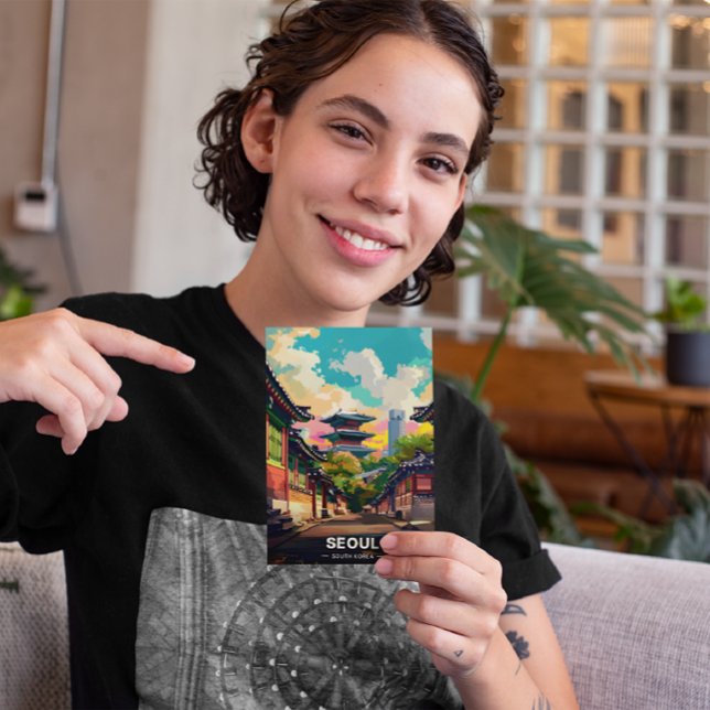 Carte Postale Le charme ancien de Séoul sous un ciel vif (Créateur téléchargé)