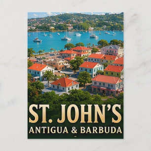 Carte Postale Le charme caribéen du port et de l'île de St. John