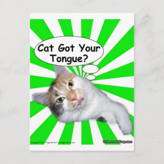Carte Postale Le chat de Kitty de hippie a obtenu votre langue ?