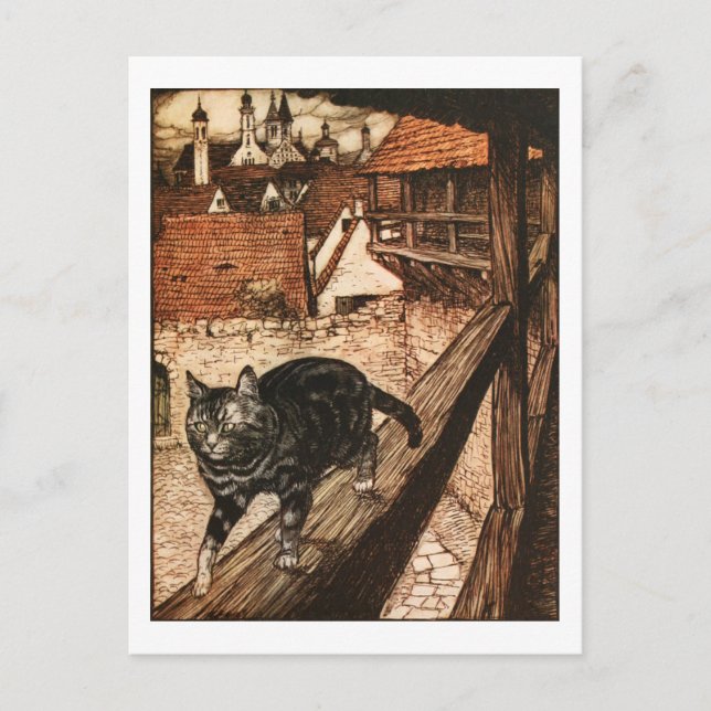 Carte Postale Le chat et la souris en partenariat (Devant)