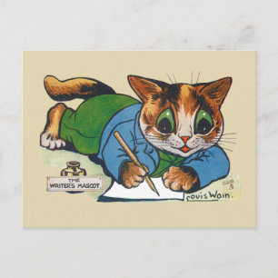 Carte Postale Le chat Mascotte de l'écrivain, Louis Wain