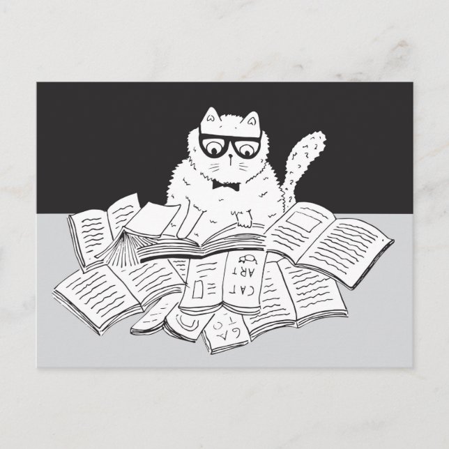 Carte Postale Le Chat Nerd (Devant)