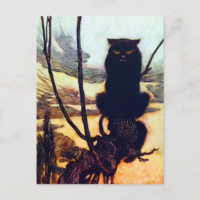 Carte Postale Le chat noir (Devant)