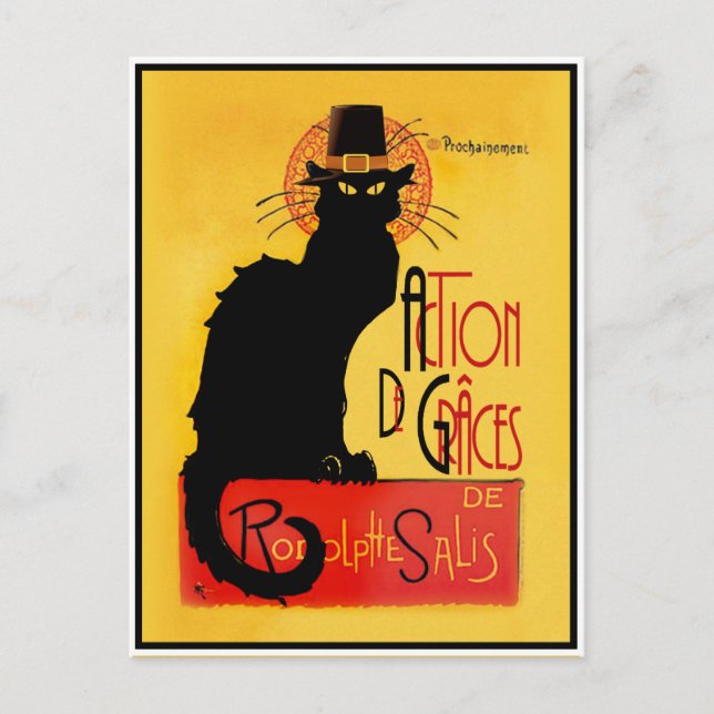 Carte Postale Le Chat Noir - Action de grâce (Devant)