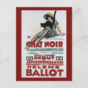 Carte Postale Le chat noir, Mariahilferstraße, Vienne Vintage