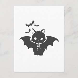 Carte Postale Le chat vampire a la canine - Choisissez la couleu