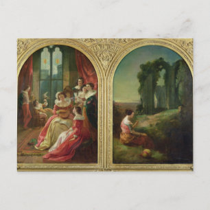 Carte Postale Le château de Kenilworth - passé et présent, 1854