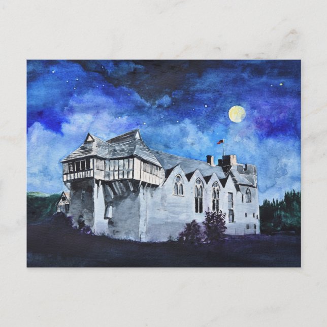Carte Postale Le château de Stokesay au clair de lune (Devant)