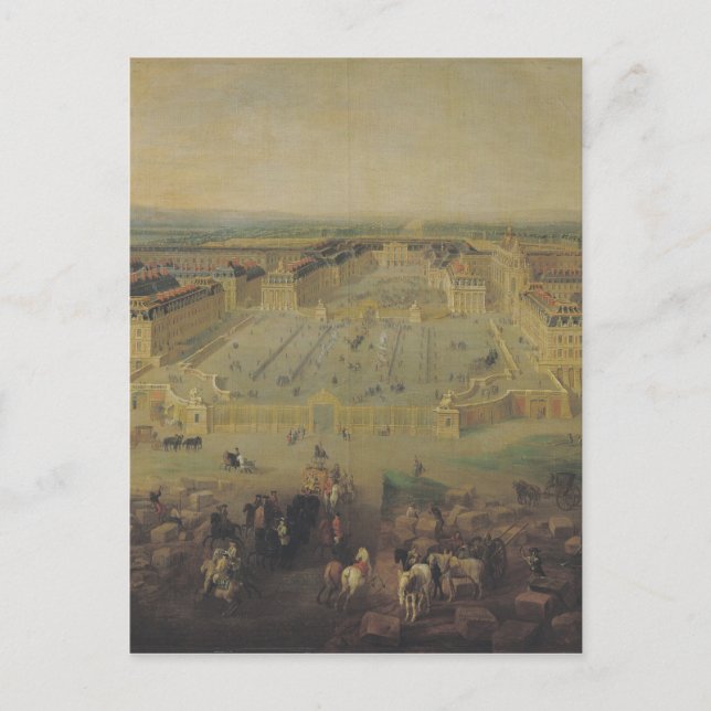 Carte Postale Le château de Versailles et la place (Devant)