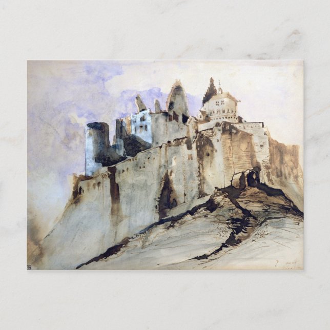 Carte Postale Le château de Vianden, 1871 (Devant)