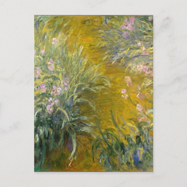 Carte Postale Le chemin à travers les Irises - Claude Monet (Devant)