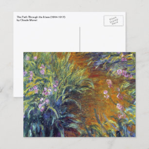 Carte Postale Le chemin à travers les Irises par Claude Monet