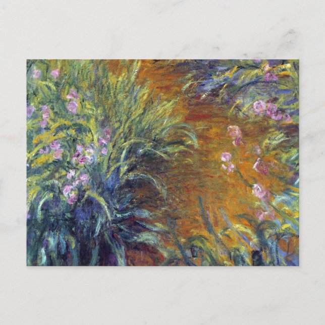 Carte Postale Le chemin à travers les Irises par Claude Monet (Devant)