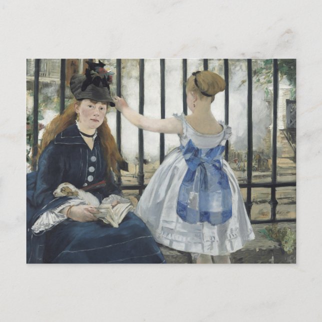 Carte Postale Le Chemin de fer - Manet Impressionniste Peinture (Devant)
