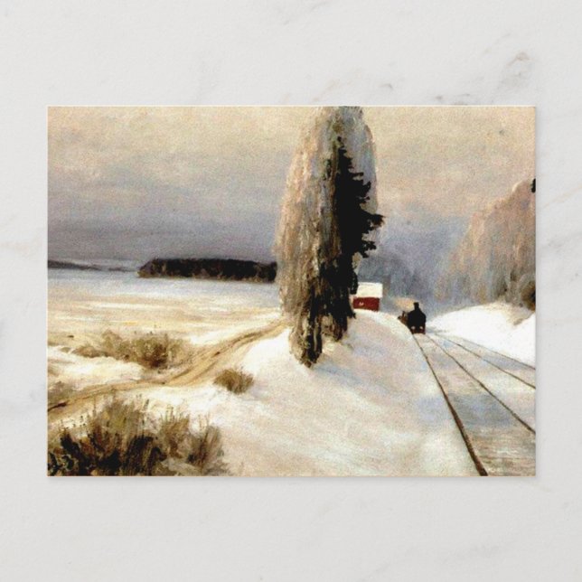 Carte Postale Le chemin de fer près de la gare de Tarusa (Devant)