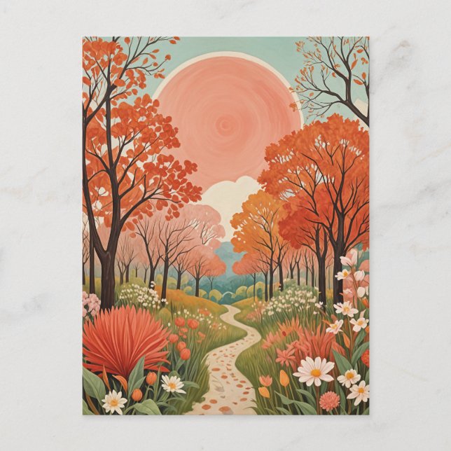 Carte Postale Le chemin du soleil corail (Devant)