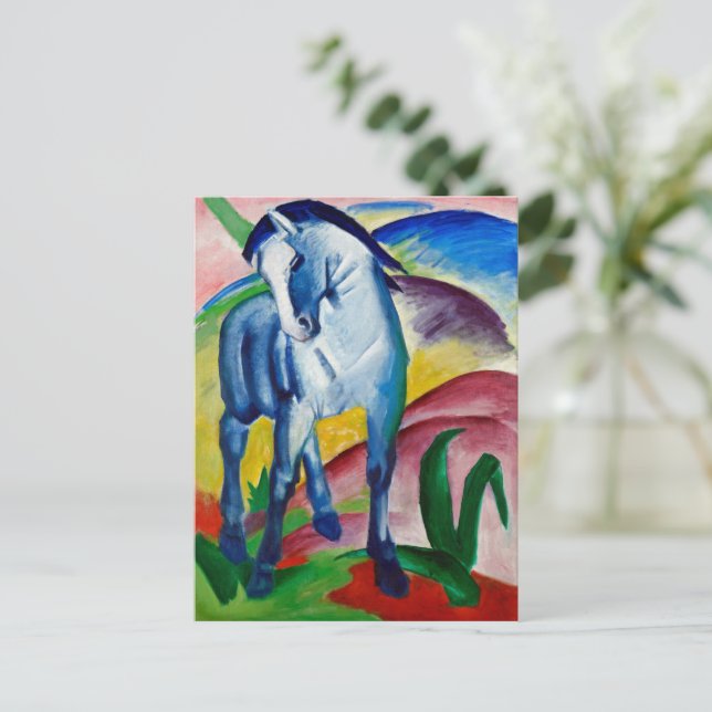 Carte Postale Le Cheval Bleu de Franz Marc (Debout devant)