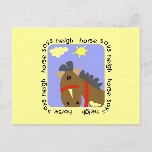 Carte Postale Le cheval indique des T-shirts et des cadeaux (Devant)