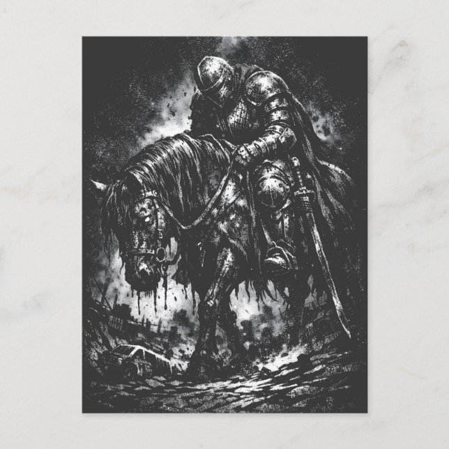 Carte Postale Le Chevalier Déchu par BurnsInHell (Devant)