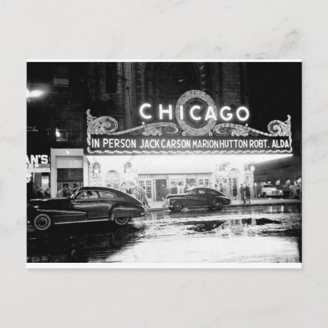 Carte Postale Le Chicago Theatre Dans Les Années 1940 (Devant)