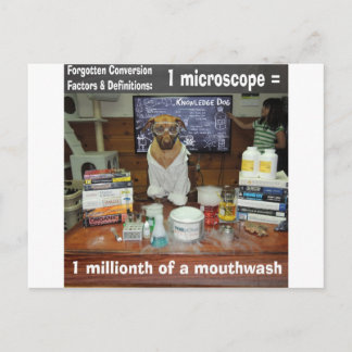 Carte Postale Le chien de connaissance a oublié le microscope de