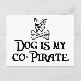 Carte Postale Le chien est mon co-pirate
