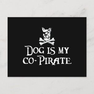 Carte Postale Le chien est mon co-pirate