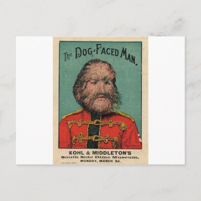 Carte Postale Le chien face à l'homme (Devant)