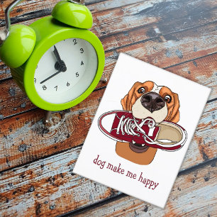 Carte Postale Le chien me rend heureux
