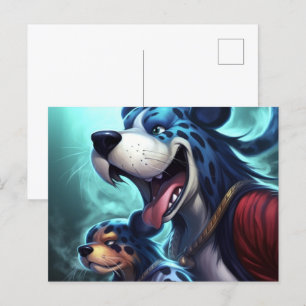 Carte Postale Le Chien Tigre