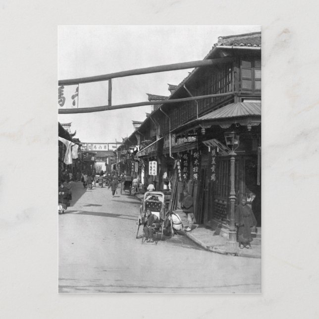 Carte Postale Le Chinatown à Shanghai, fin du 19e siècle (Devant)