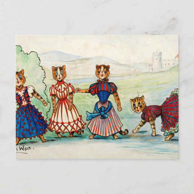 Carte Postale Le choeur de Louis Wain (Devant)