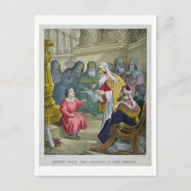 Carte Postale Le Christ avec les Médecins dans le Temple, d'une  (Devant)