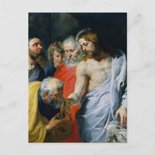 Carte Postale Le Christ charge Pierre par Pierre Paul Rubens (Devant)