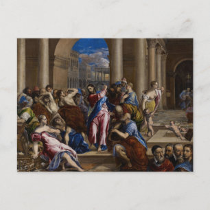 Carte Postale Le Christ chasse les changeurs d'argent par El Gre