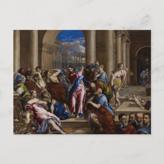Carte Postale Le Christ chasse les changeurs d'argent par El Gre (Devant)